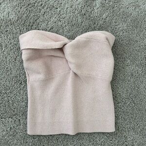 Pink Strapless Knit Top